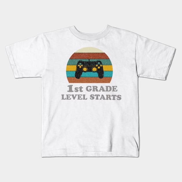 1st grade level unlocked/ level starts Kids T-Shirt by FatTize